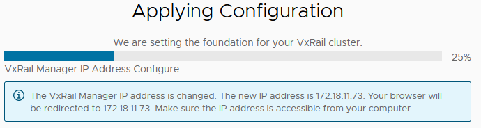 VxRail manager IP address changed